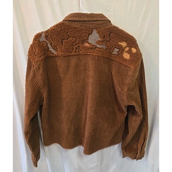Blue B Women's Shacket Jacket Corduroy W/Sherpa Top Brown Rough Hem Sz L‎ Button - Picture 9 of 16